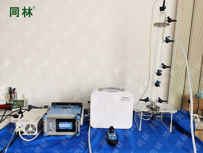 實驗用臭氧納米氣泡系統測試現場